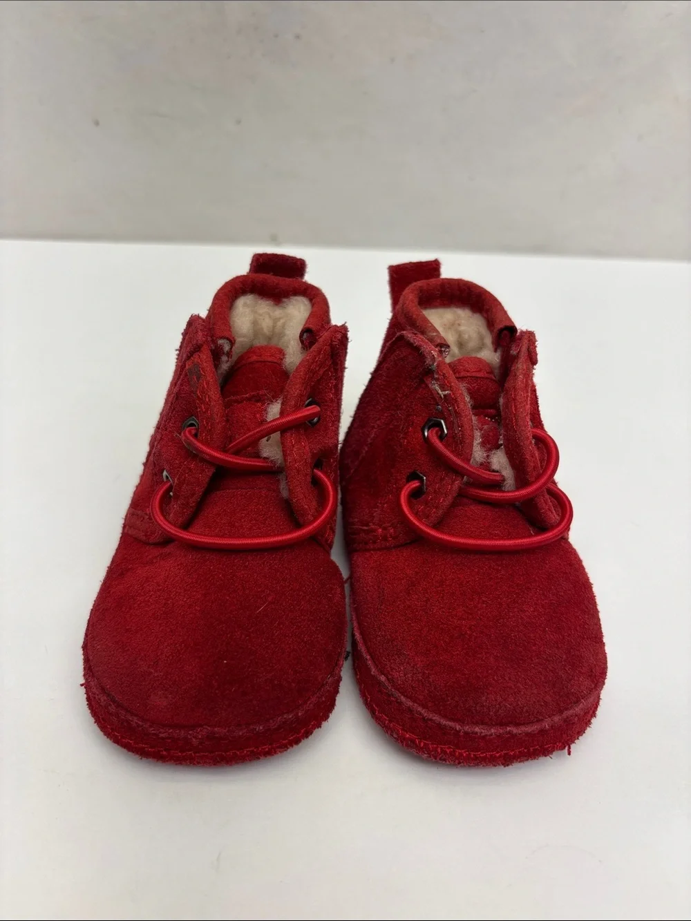 UGG Kids Red Suede Lace-Up Boots, SZ 01 for baby’s, box 73